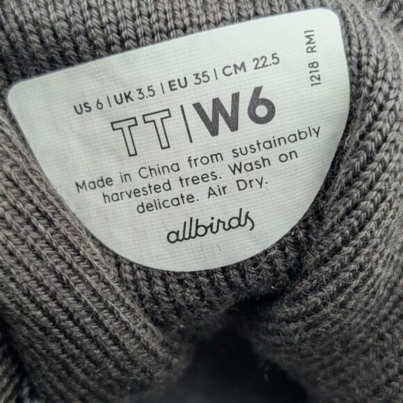 Allbirds Tree Topper High Top Sneaker Shoes Women's Black Size US6 EU35 - Picture 5 of 12